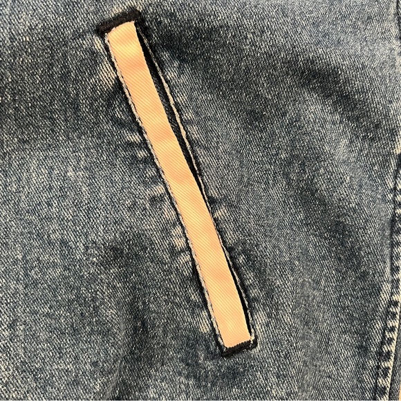 TURNING POINT 76 RACING GASOLINE VINTAGE Denim Jacket CREAM Sleeves SIZE LARGE - Picture 6 of 13